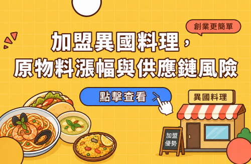 加盟異國料理，原物料漲幅與供應鏈風險